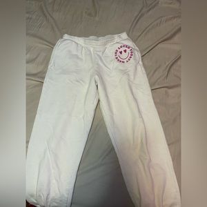 White Graphic Sweatpants